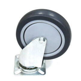 Swivel castor, diameter 100 mm, non-marking rubber tire, load capacity up to 80 kg