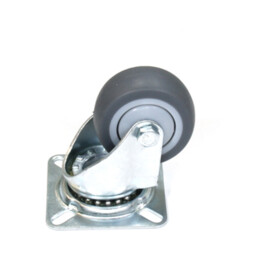 Swivel castor, diameter 50 mm, non-marking rubber tire, load capacity up to 50 kg